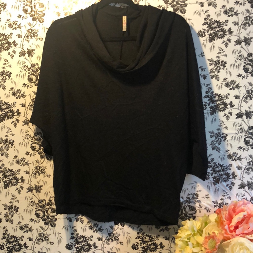 Black shawl collar sweater
